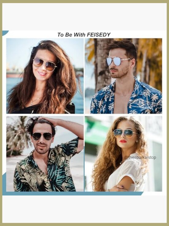 Metal Frame Oversized Aviator Sunglasses with UV Protection main image 7